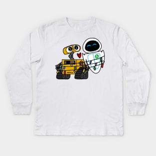 Wall-e & Eve Kids Long Sleeve T-Shirt